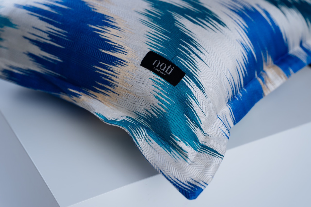 Kissen 'Zigzag – Sapphire' – Nahaufnahme der Kante